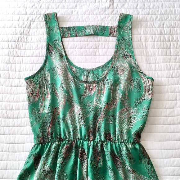 Lush Dress Sz Medium Green print, Sleeveless - Picture 7 of 8
